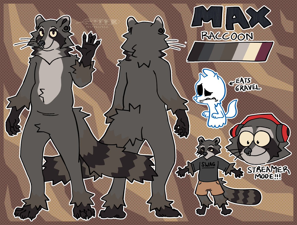 Remember me <a href="/BrainDumpTweets/">Max (relaxed)</a>?
A while ago on stream i asked what your fursona animal would be... He lives now and you cannot escape it. Enjoy!!!!