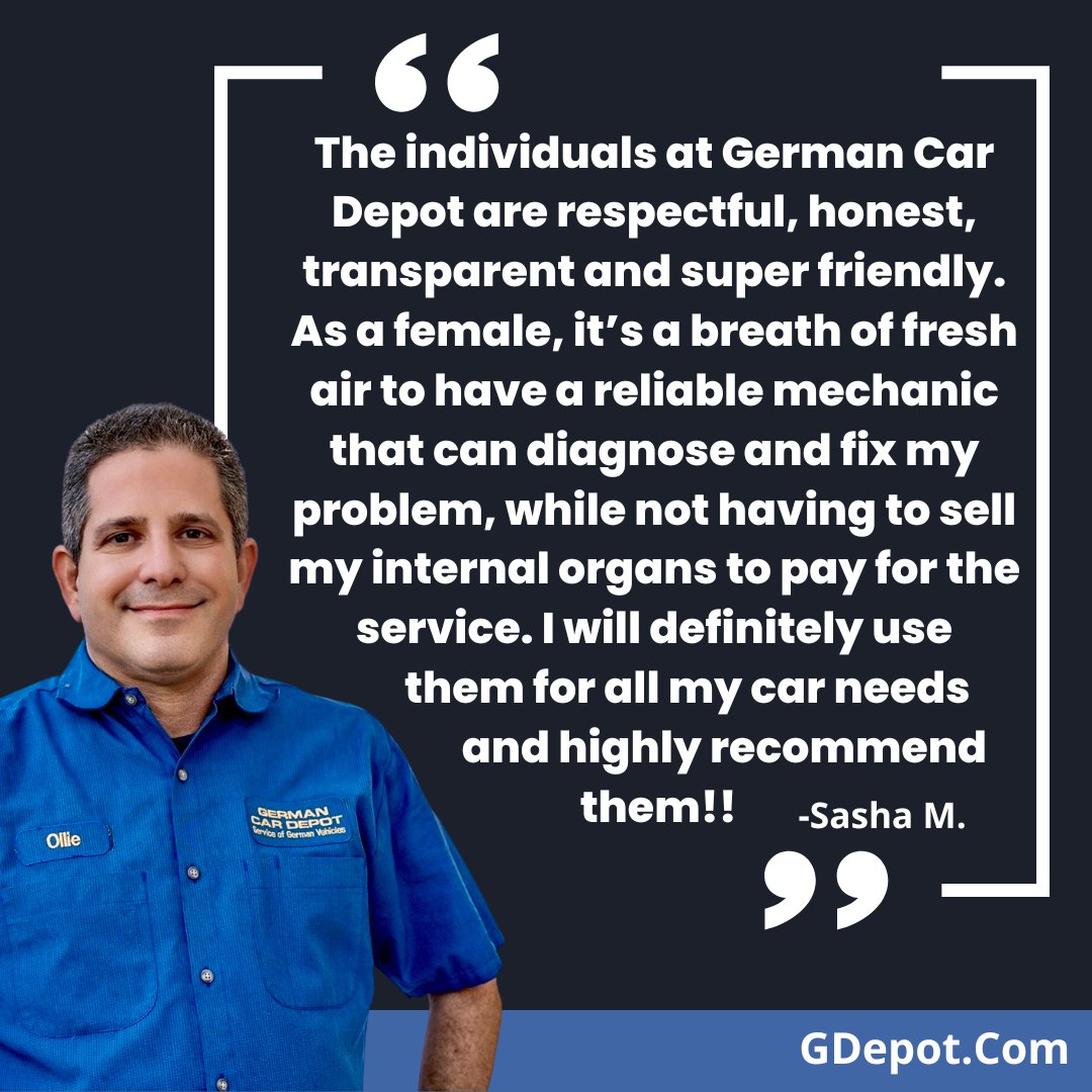 Thank you Sasha for your kind & honest review! ⭐⭐⭐⭐⭐ (954) 329-1755 GDepot.Com #5StarService #FiveStarCustomerService #HighQualityAutoRepair #ASECertified #CertifiedMechanics #ServiceWithASmile #HollywoodFL