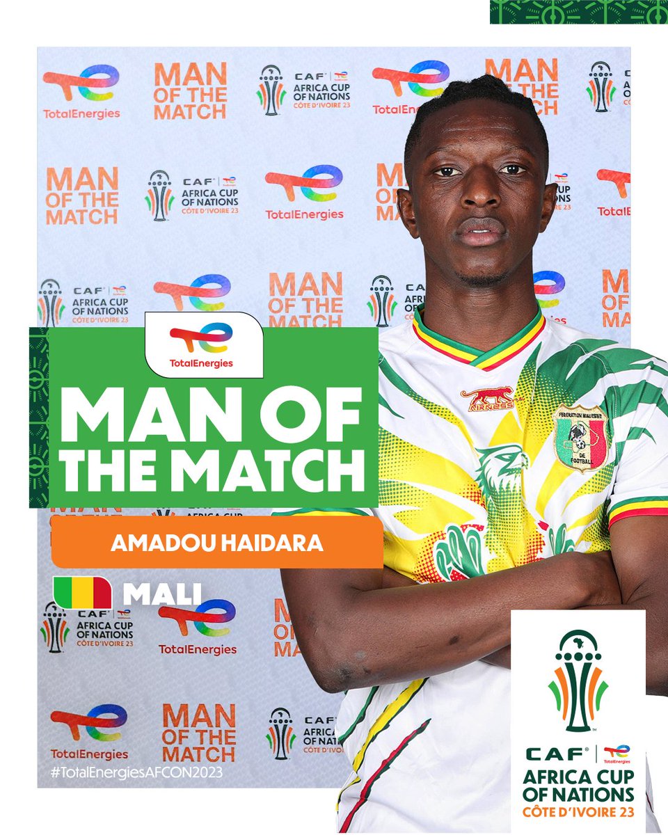 🇲🇱 Amadou Haidara 🇲🇱 

Mali's midfield maestro is your TotalEnergies Man of the Match! 🌟 

#MLIRSA | #TotalEnergiesAFCON2023 | @Football2Gether