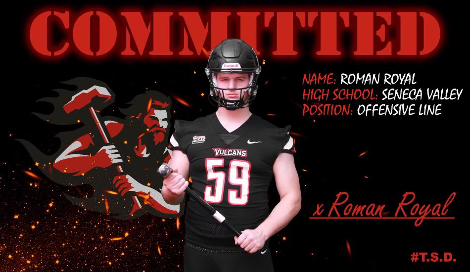 Roman_Royal59's tweet photo. Committed ‼️ to continuing my football career with @VulcanFootball Special thanks to all the coaches, family, and friends who have helped shape me into the person and player I am today. Here’s to the next 4 @Coach_BMcClain @CoachGaryDunn @Barclay_64 https://t.co/8Nuq7HVj7D