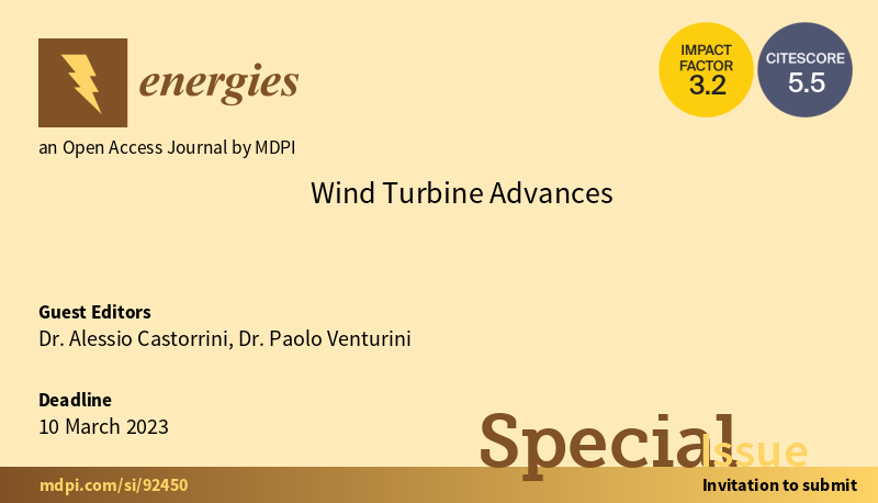 energies_mdpi's tweet photo. #mdpienergies #callforreading

👏 We are happy to invite you to read Special Issue "Wind Turbine Advances".

👉 https://t.co/CvU7jcwkUo

#windturbine #windrotors #windblades #windenergy #aerodynamics #computationalfluiddynamics #lifecycleassessment #damagedetection https://t.co/iisv8cdkTV