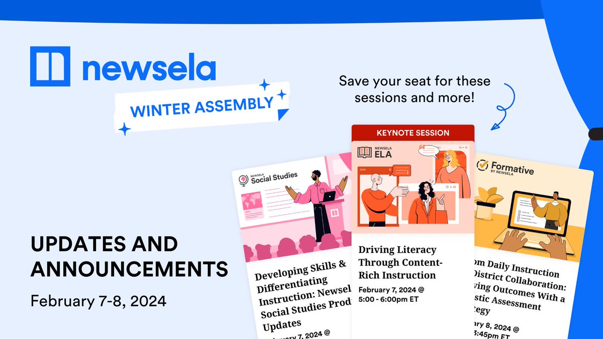 ICYMI, we have not one, not two, but 5 sessions in store for you at our upcoming Newsela Assembly! Save your seats now 🎟️➡️ ow.ly/s3u450Qruio