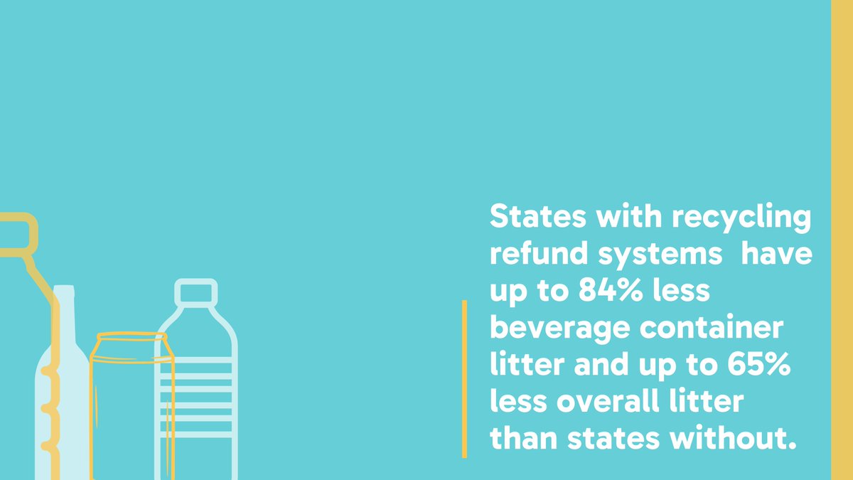 Recycling refund systems can help keep recyclable beverage containers off roadways and out of oceans, rivers &amp; other natural areas. Join us in advocating for a #DepositReturnSystem in Washington to reduce landfill litter &amp; harmful emissions: warecyclingrefunds.org #waleg