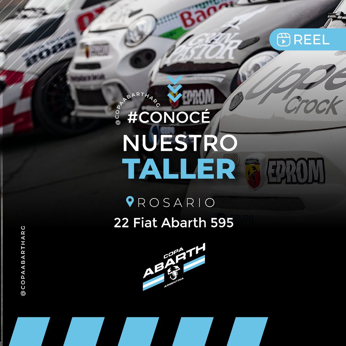 CopaAbarth_Arg's tweet photo. ¡Hola! 🏎️💙 Vení a conocer nuestro taller de Copa Abarth en un recorrido único. Seguinos en TikTok para ver todo el contenido copado y el detrás de escena. Si tenés ganas de correr, mandanos un mensaje y organizamos una visita. ¡Arrancamos la aventura juntos! 🛠️🔧 https://t.co/ZhRjKtIrGN