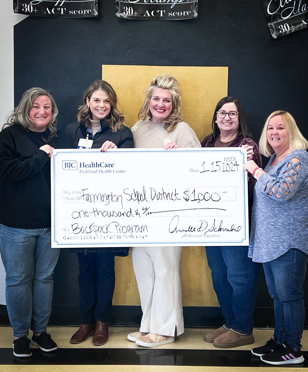 Thank you to BJC Healthcare for donating to our Backpack Program!! We are so thankful! #OneCommunity