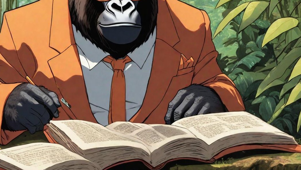 jdhmakes's tweet photo. #visualelectric be like "what even are books REALLY?" Got it wrong 2/4 generations
Prompt: gorilla in a suit and spectacles, lounging and reading thick legal texts while hanging out among jungle vines https://t.co/5kZwL5xeTB