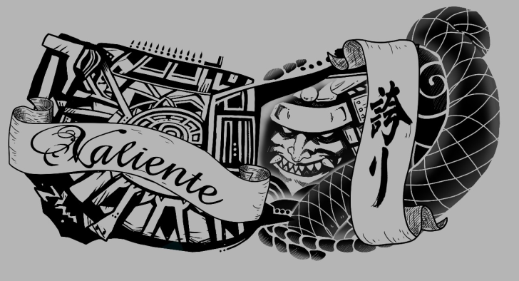 Also designed this really cool looking TATTOO design for him, he liked it really well hehe. If anyone's interested in getting one commissioned for themselves, drop a DM! 

#tattooart #TattooColour #2dart #characterart