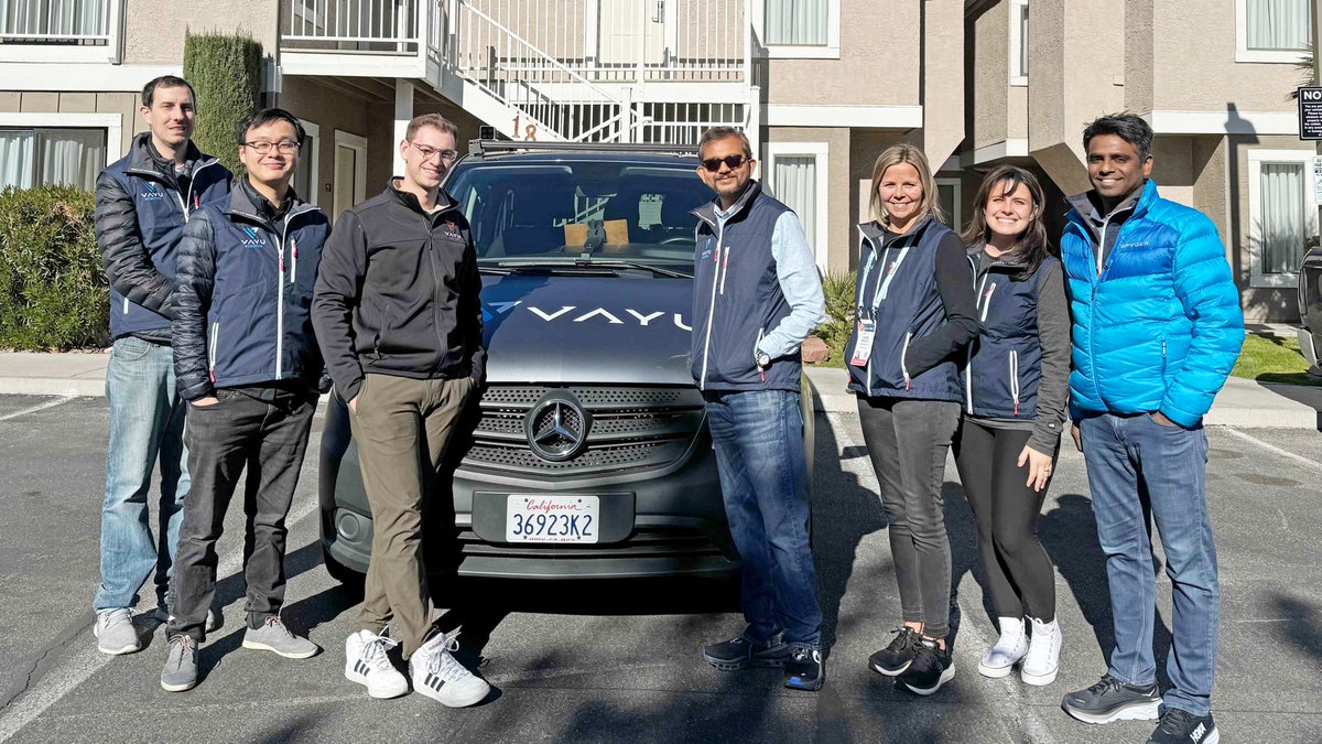 Uur team hit the road for #CES2024 for a fantastic week meeting with customers + media, incl. demos of Vayu Sense on the streets of Las Vegas. It was an inspiring way to kick off 2024! We are looking forward to working with our partners this coming year and beyond! #robotics #AI