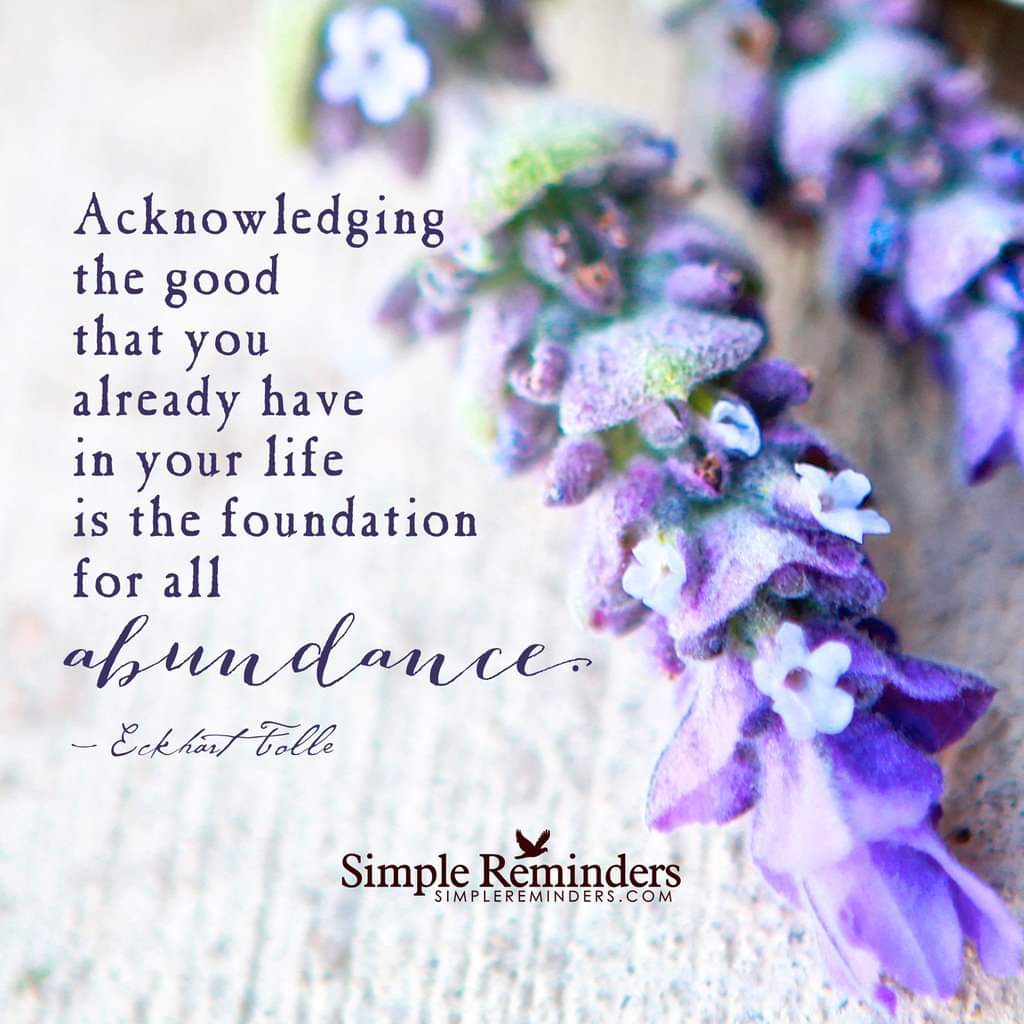 Christine982Mil's tweet photo. Acknowledging the good that you already have in your life is the foundation for all abundance. 

#EckhartTolle #GodlinessWithContentment #ALittlePerspective https://t.co/0R7GVxibxT