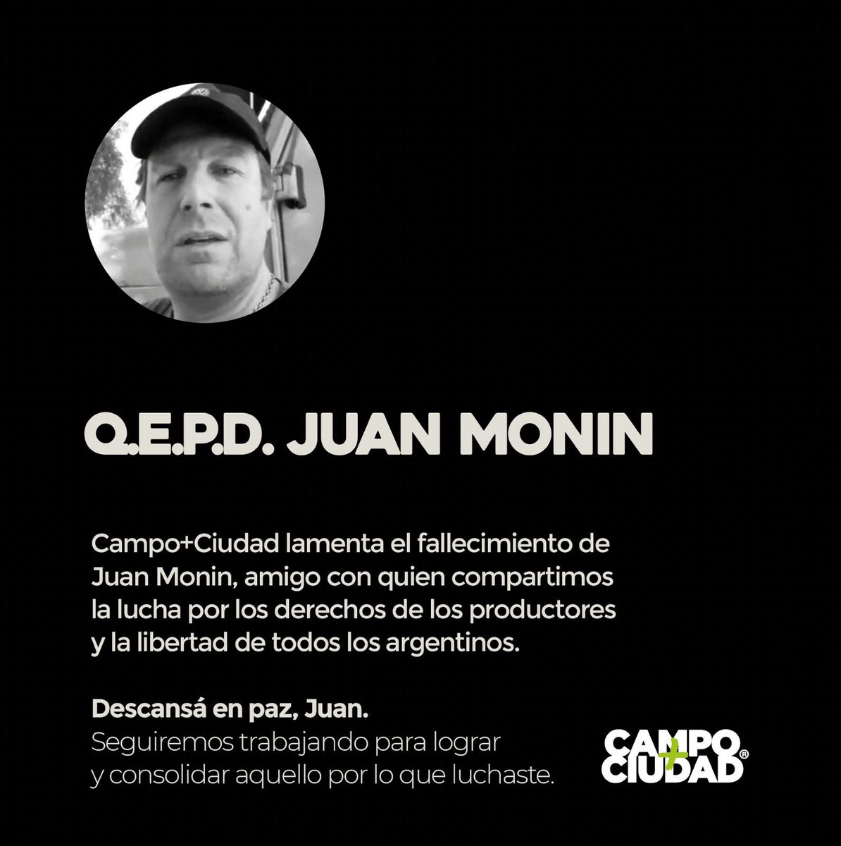 Se nos fue Juan Monin. Abrazo al cielo.
