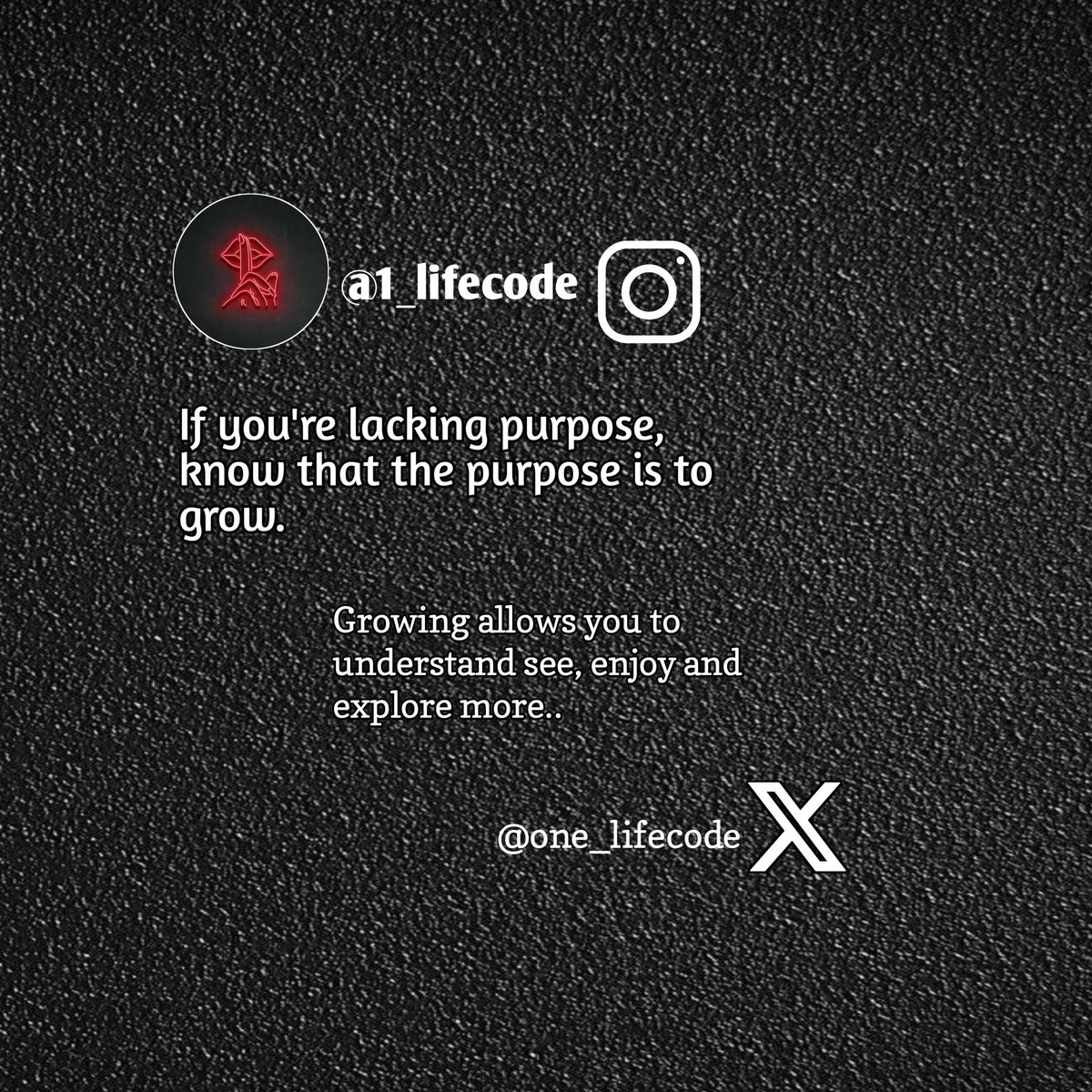 one_lifecode's tweet image. If you&apos;re looking for a purpose know that the purpose is to grow.