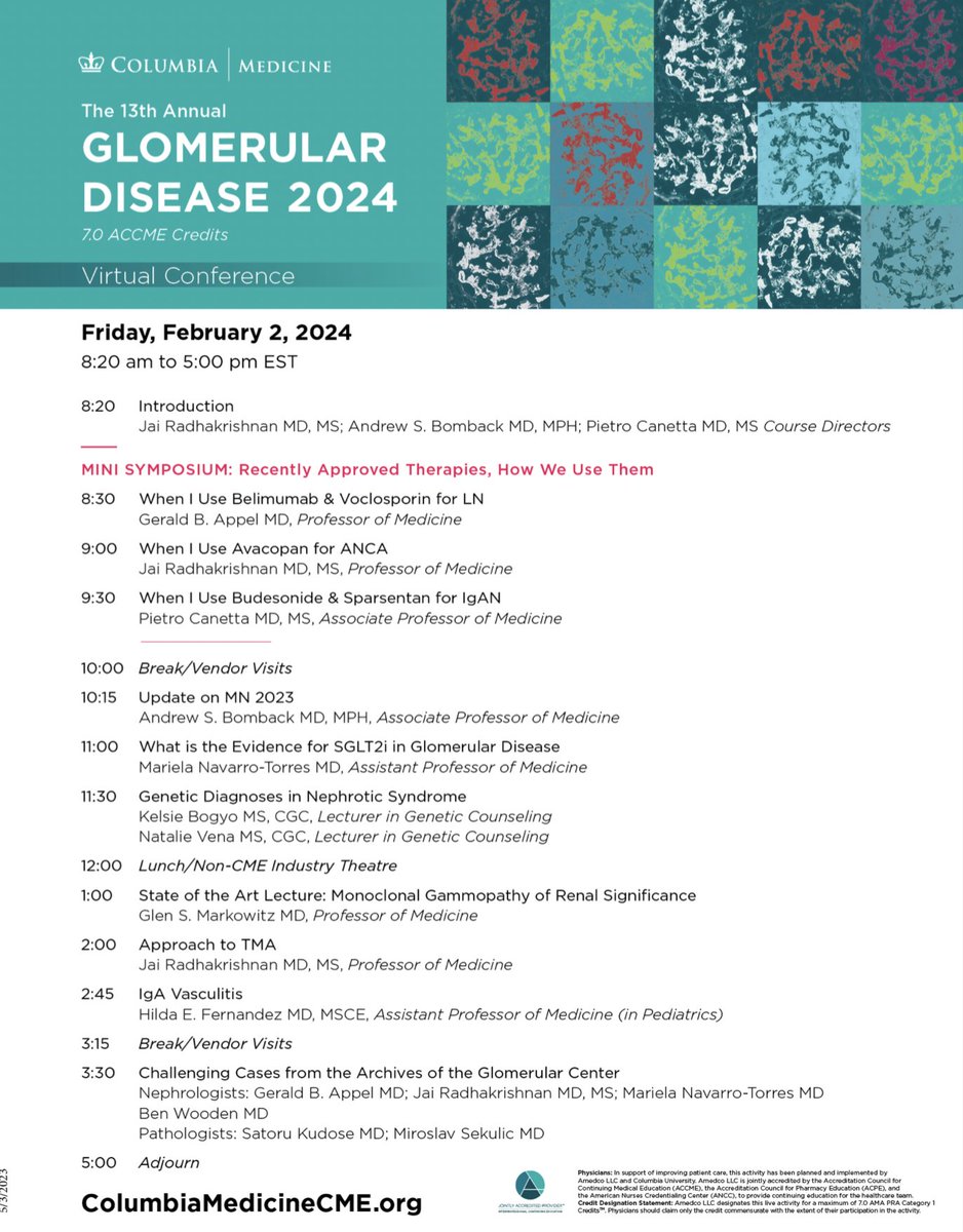 David Koch Jr. Glomerular Kidney Center (@cuimcglomcenter) on Twitter photo Happy Tuesday! A little over 2 weeks left to register for the 13th Annual Glomerular Disease 2024 Conference on Friday, February 2nd 2024. Feel free to register using the following link: eventleaf.com/Attendee/Atten… Happy Tuesday! A little over 2 weeks left to register for the 13th Annual Glomerular Disease 2024 Conference on Friday, February 2nd 2024. Feel free to register using the following link: eventleaf.com/Attendee/Atten…
