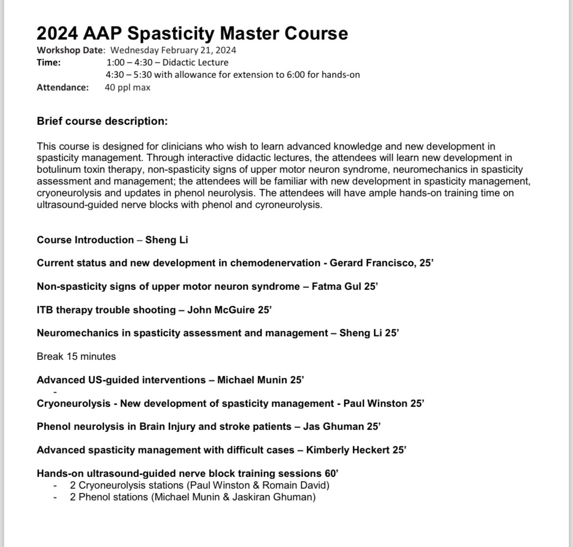 #spasticity master course at AAP’24 @AAPhysiatrists. @UTHPMR @UTSW_PMR @UPMC_PMR @UTSW_PMR @MCW_PMR @MountSinaiRehab #JeffersonPMR @drpaulwinston @MuninMichael @FatmaGu66341208