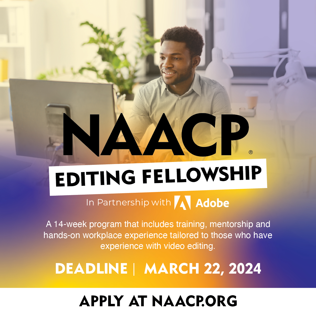 Calling all aspiring video editors! We have partnered with @Adobe to support the launch of a new Editing Fellowship program to increase diverse representation in the post-production industry. Learn more and apply today: bit.ly/420onCg.