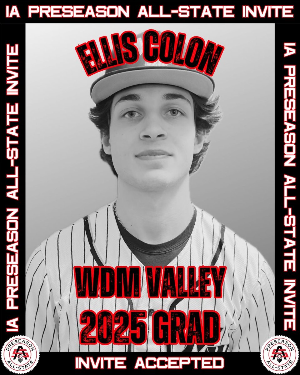 Prep Baseball Iowa (@prepbaseballia) on Twitter photo ๐๐๐๐ ๐๐ ๐๐ซ๐๐ฌ๐๐๐ฌ๐จ๐ง ๐๐ฅ๐ฅ-๐๐ญ๐๐ญ๐
Ellis Colon โก๏ธ ๐๐ฏ๐ท๐ช๐ต๐ฆ ๐๐ค๐ค๐ฆ๐ฑ๐ต๐ฆ๐ฅ
โ๏ธ: <a href="/EllisColon14/">Ellis Colon</a>
โพ: 3B
๐: 2025
๐: <a href="/WDMValleybball/">WDM Valley Baseball</a>
#IAPreseasonAS24
๐ค: loom.ly/6HfhXjU ๐๐๐๐ ๐๐ ๐๐ซ๐๐ฌ๐๐๐ฌ๐จ๐ง ๐๐ฅ๐ฅ-๐๐ญ๐๐ญ๐
Ellis Colon โก๏ธ ๐๐ฏ๐ท๐ช๐ต๐ฆ ๐๐ค๐ค๐ฆ๐ฑ๐ต๐ฆ๐ฅ
โ๏ธ: <a href="/EllisColon14/">Ellis Colon</a>
โพ: 3B
๐: 2025
๐: <a href="/WDMValleybball/">WDM Valley Baseball</a>
#IAPreseasonAS24
๐ค: loom.ly/6HfhXjU