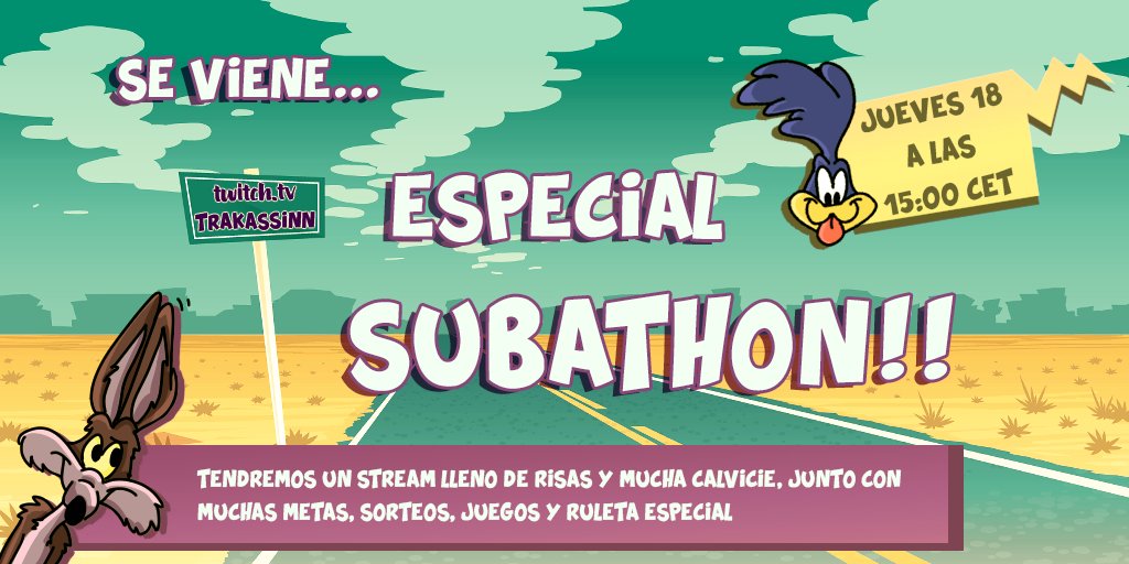 No estáis preparados para lo que llega...

📢Especial SUBATHON este JUEVES📢
🔥Y viene cargado con muchas cosas

➡️Metas
➡️Sorteos
➡️Rust en vena
➡️Juegos con la comunidad
➡️RULETA DE LA SUERTE👀

⏰Jueves 18, a las 15:00 CET