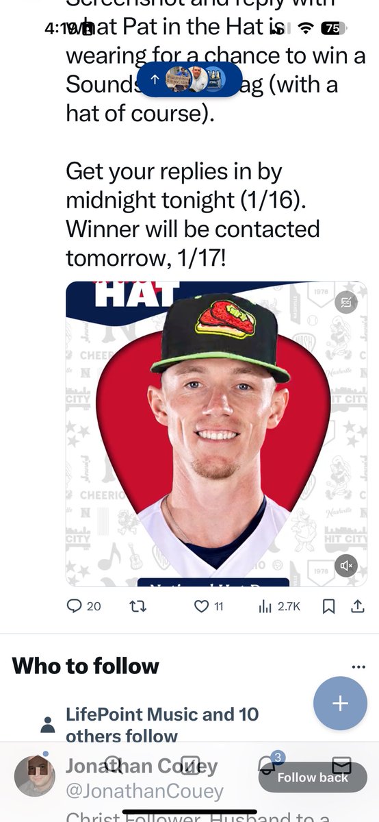 bretaune's tweet photo. @nashvillesounds Great idea https://t.co/ywIQL9a8WR