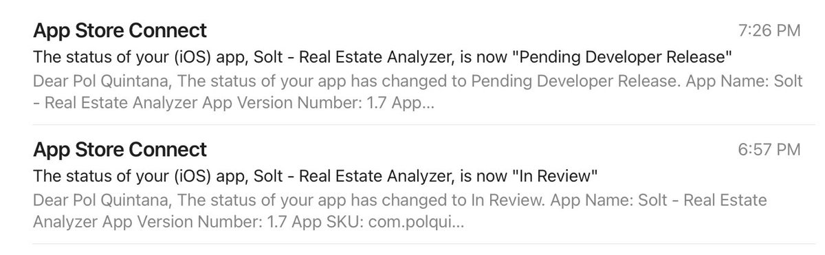 New record: 29 minutes from submission to release.

Seems like the App Store is making it up for the fuck up with the last release of 2023 In Review 🤷‍♂️

So, if you are into Real Estate investments, a new <a href="/Solt_app/">Solt</a> version is out for you!