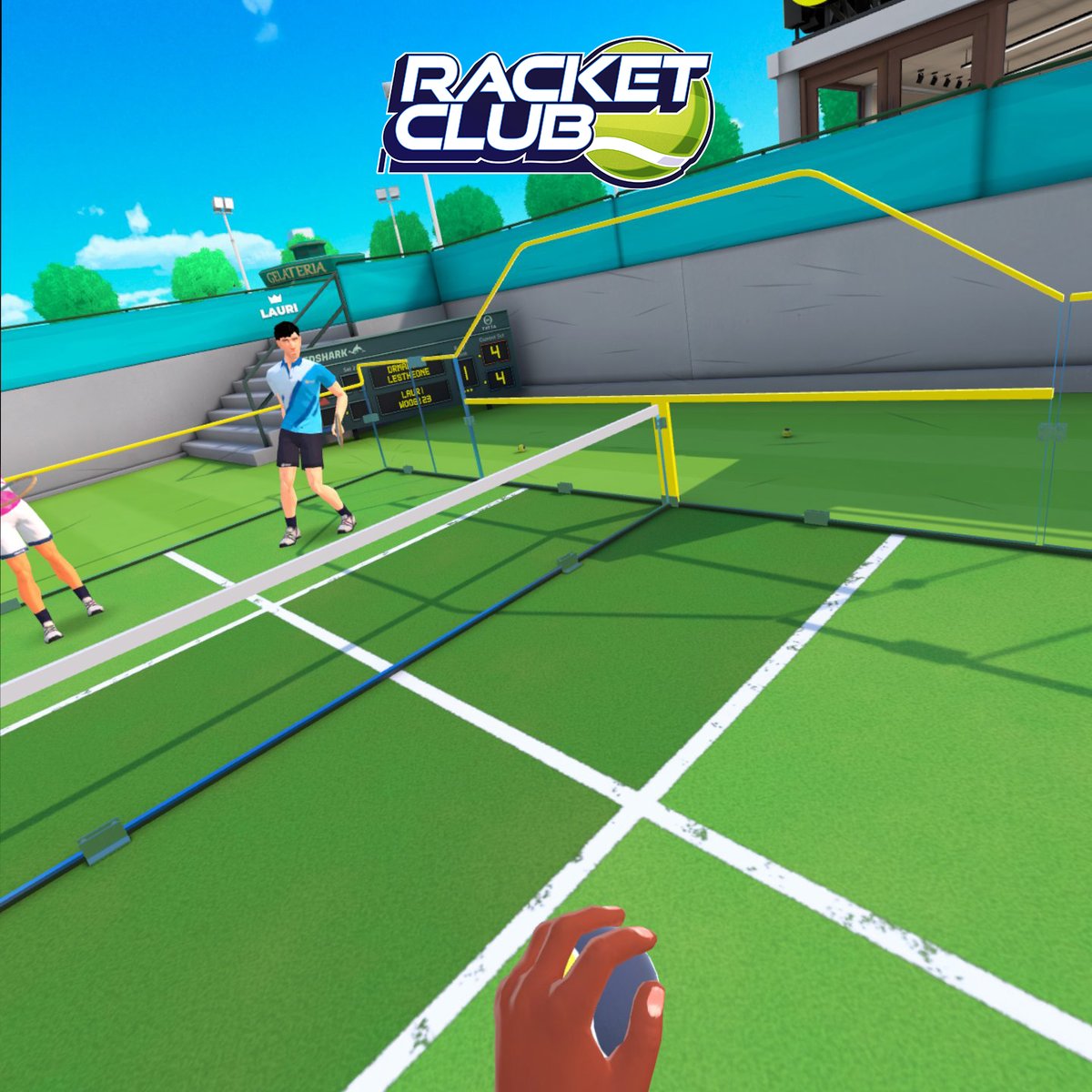 RacketClubGame's tweet photo. Need a bit more control when serving when playing #RacketClubVR? 🎾 

You have the option to either grab the ball manually or hit the ball for a serve from the default position! https://t.co/0LAiFY5bQQ