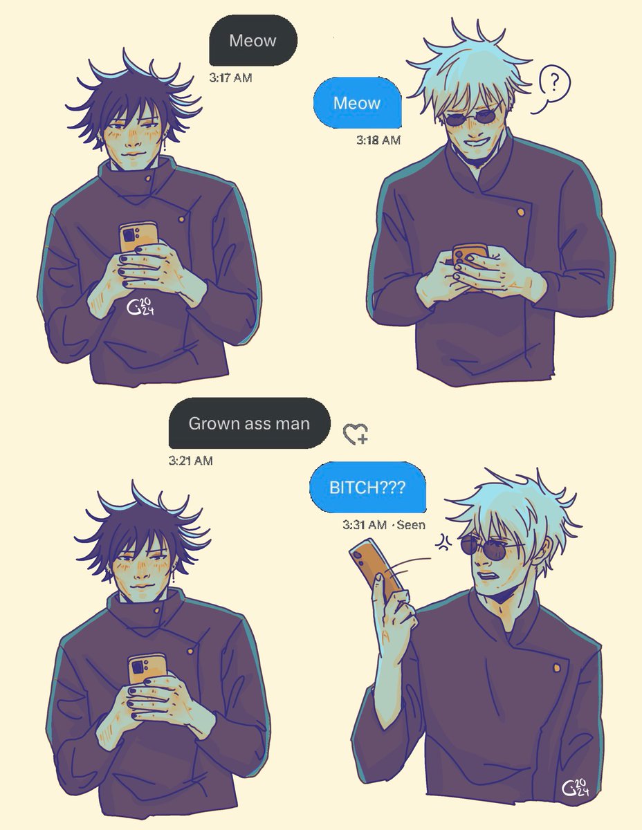 Getting bullied by highschoolers in his late twenties damn #GojoSatoru #megumifushiguro #JujustuKaisen