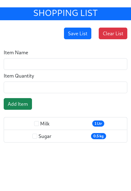 BarlaX88's tweet photo. Started learning react.js after a long break. Revised useState and useEffect hooks &amp; created a simple Shopping list app, used bootstrap for quick styling.

https://t.co/fjeKDE2IKn

Code - https://t.co/uYzQIhseOw https://t.co/BMu8ytrzPZ