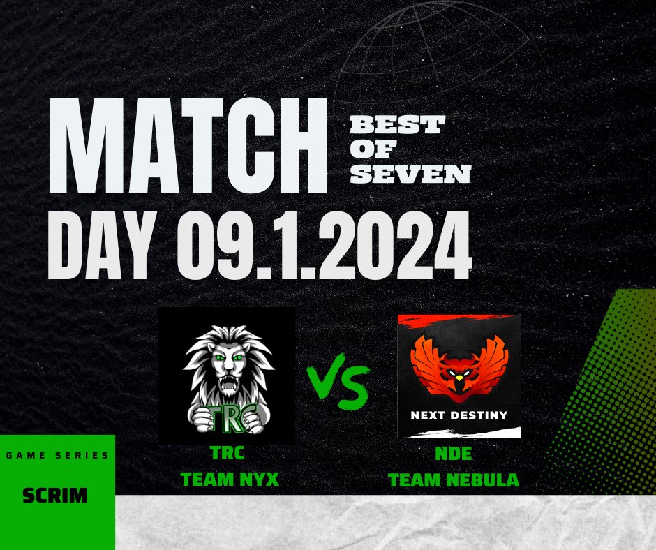 Matchday
Heute spielt unser Team Nyx gegen das Team Nebula von den Clan
<a href="/eSportsNDe/">Next Destiny eSports 🇩🇪</a> 
Anstoß ist heute um 21:30
Gestreamt wird auf unser Twitch Channel
wir wünschen beiden Teams ein gutes und Spannendes Spiel
Hier kommt ihr zum Stream
twitch.tv/therisingchaos…