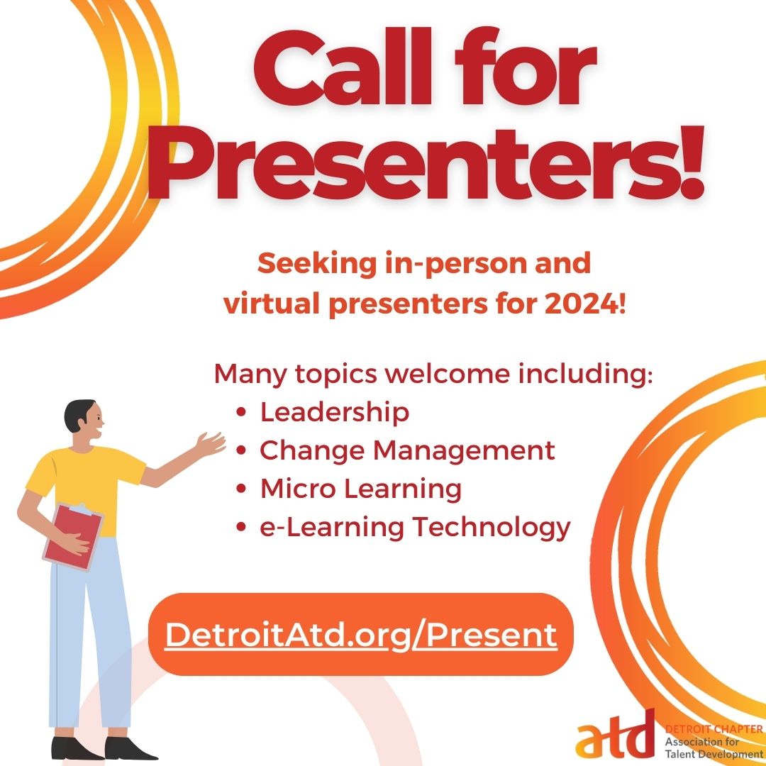 Join a community with a history of hosting well-respected and credentialed expert presenters who have left a lasting impact on our members.

Reach out to us today to explore this exciting opportunity. detroitatd.org/present

#PresenterOpportunity #ATDDetroitChapter