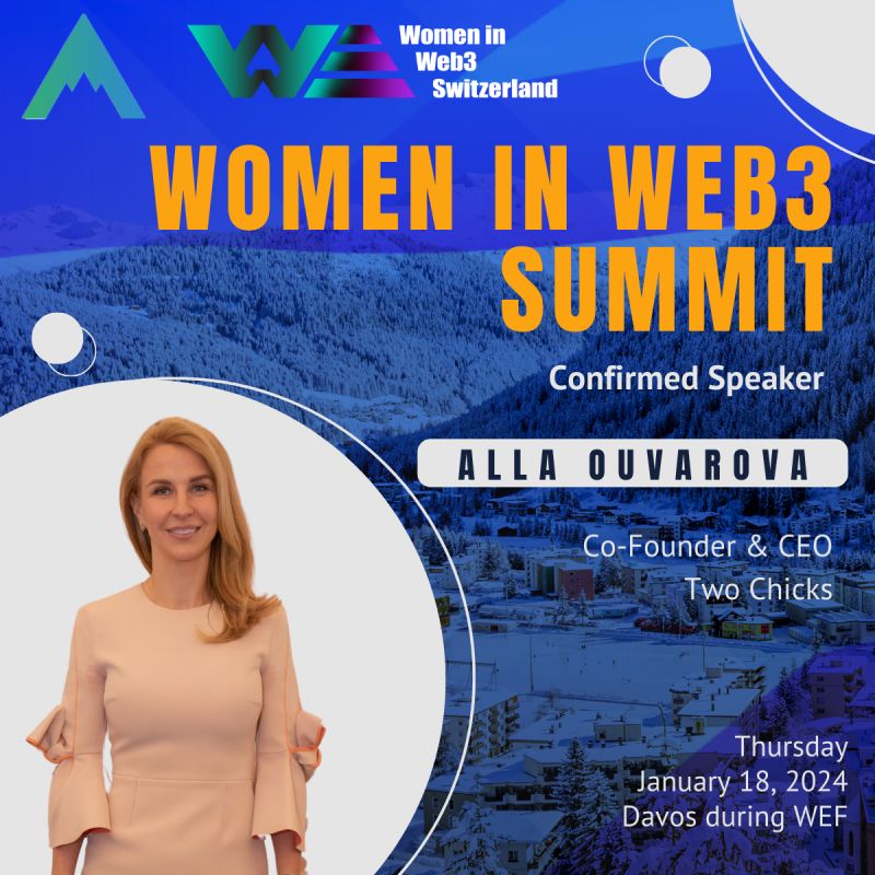 We are thrilled to have our co-founder Alla Ouvarova speaking at the Global Women in Web3 <a href="/wiw3ch/">Women in Web3 Switzerland</a> Summit in @davos during The World Economic Forum <a href="/wef/">World Economic Forum</a>.

#firstglobalwomeninweb3summit #womeninweb3 #womeninweb3summit #Davos #Davos2024