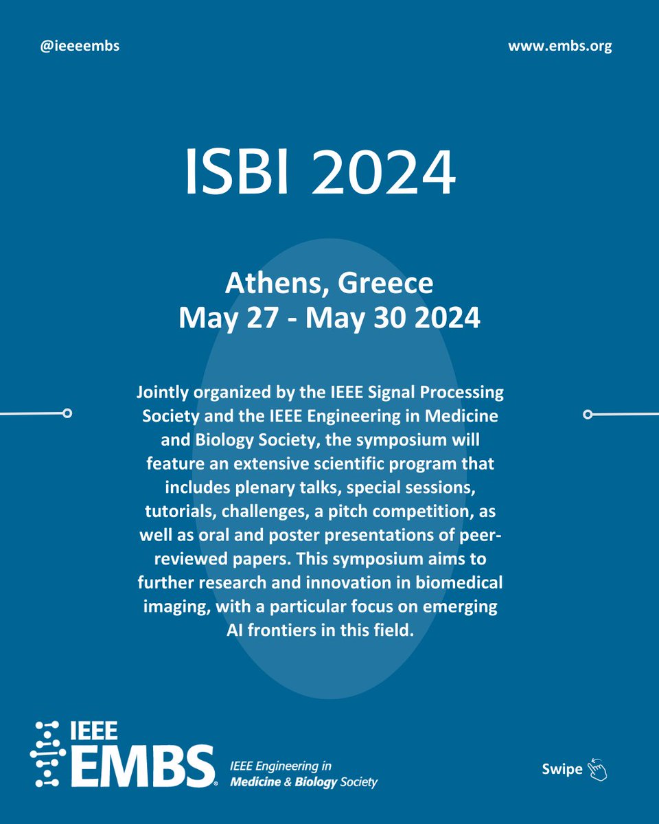 IEEEembs's tweet photo. 2024 is shaping up to be an excellent year for conferences in bioengineering. IEEE EMBS has a fantastic lineup of events planned.
Keep up-to-date on events at https://t.co/zC1SWApTbt.
#IEEE #EMBS #conferences #biomedengineering https://t.co/WRfCGYwvGY