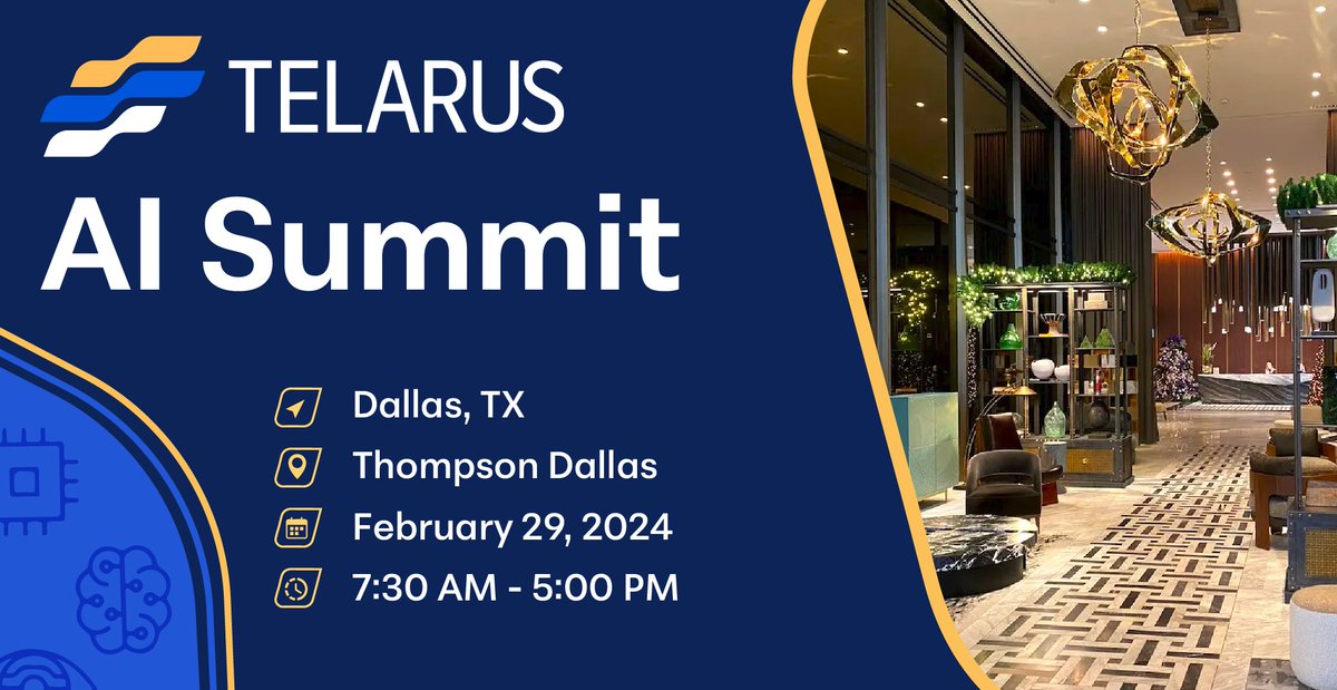 Register today to join us for a transformative day at our first Telarus AI Summit, where we delve into the cutting-edge landscape of Artificial Intelligence and its impact on key technology domains. Click here for more information and  registered today: okt.to/xczsVf
