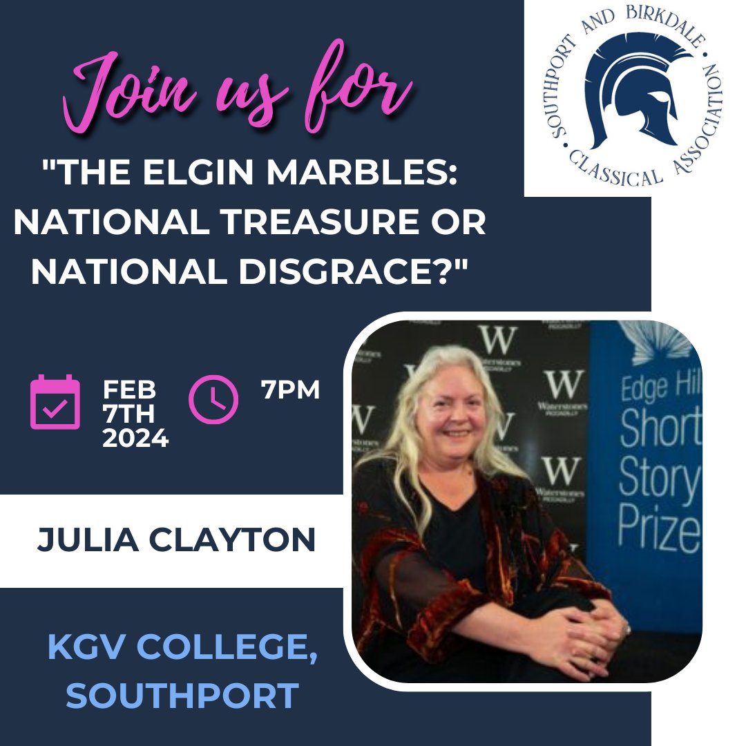 Southport and Birkdale Classical Association (@sandbclassics) on Twitter photo Due to recent events in the Levant, our online collaboration with the CBRL has been postponed. Our next event will therefore be face to face with Julia Clayton on the 7th February when we take a closer look at the Parthenon marbles debate. <a href="/Classical_Assoc/">The Classical Association</a> #parthenon #marbles Due to recent events in the Levant, our online collaboration with the CBRL has been postponed. Our next event will therefore be face to face with Julia Clayton on the 7th February when we take a closer look at the Parthenon marbles debate. <a href="/Classical_Assoc/">The Classical Association</a> #parthenon #marbles