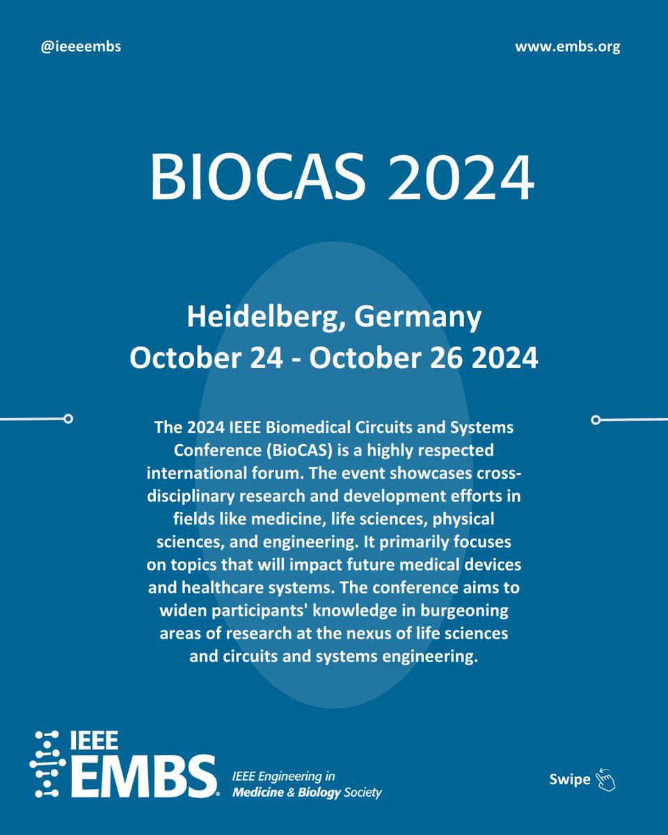 IEEEembs's tweet photo. 2024 is shaping up to be an excellent year for conferences in bioengineering. IEEE EMBS has a fantastic lineup of events planned.
Keep up-to-date on events at https://t.co/zC1SWApTbt.
#IEEE #EMBS #conferences #biomedengineering https://t.co/WRfCGYwvGY