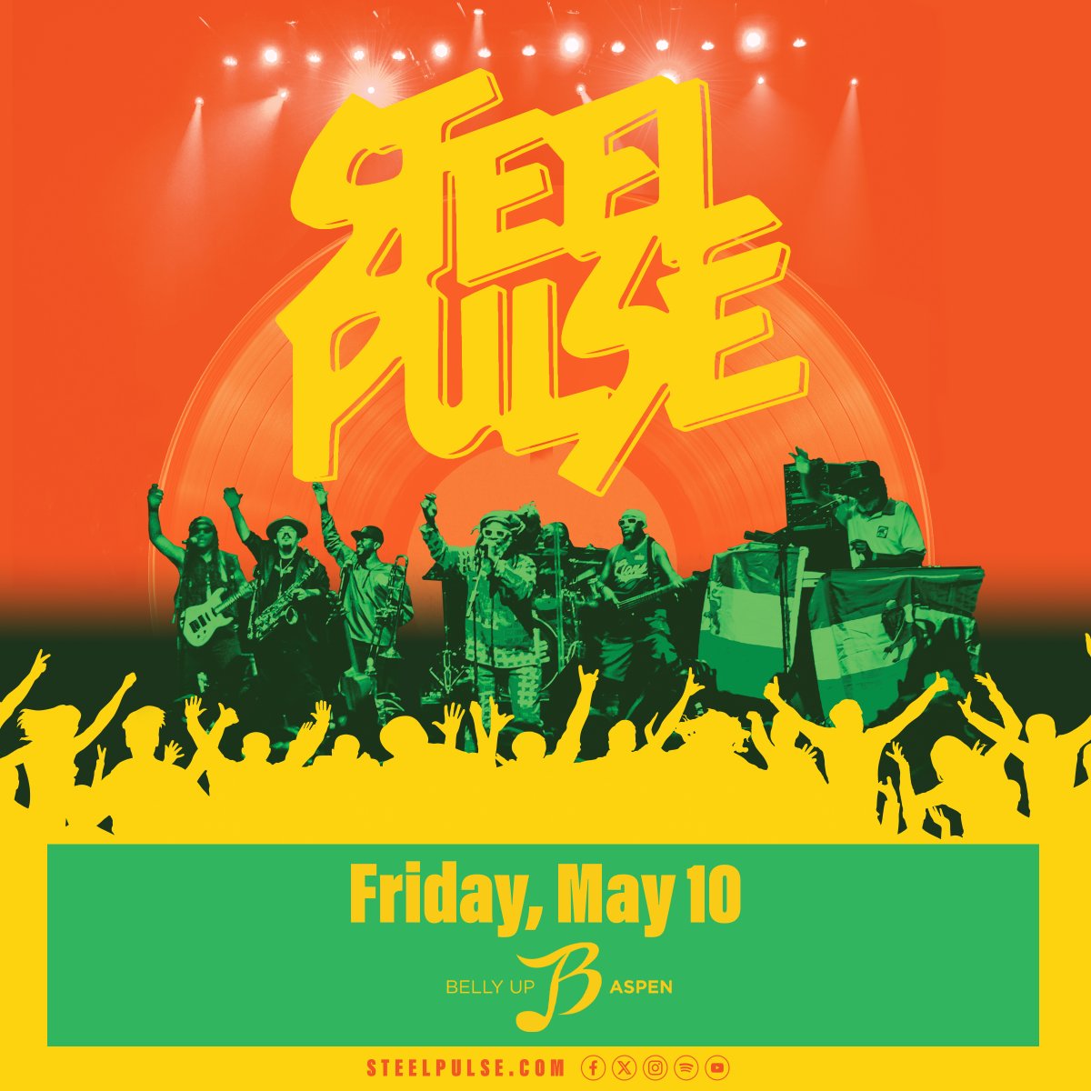 Grammy Award-winning reggae band @SteelPulse returns 5/10! Presale starts Thu, 1/11 @ 11am MT. Sign up by 8:30am MT on 1/11 to receive the presale code: bit.ly/3MSARpt