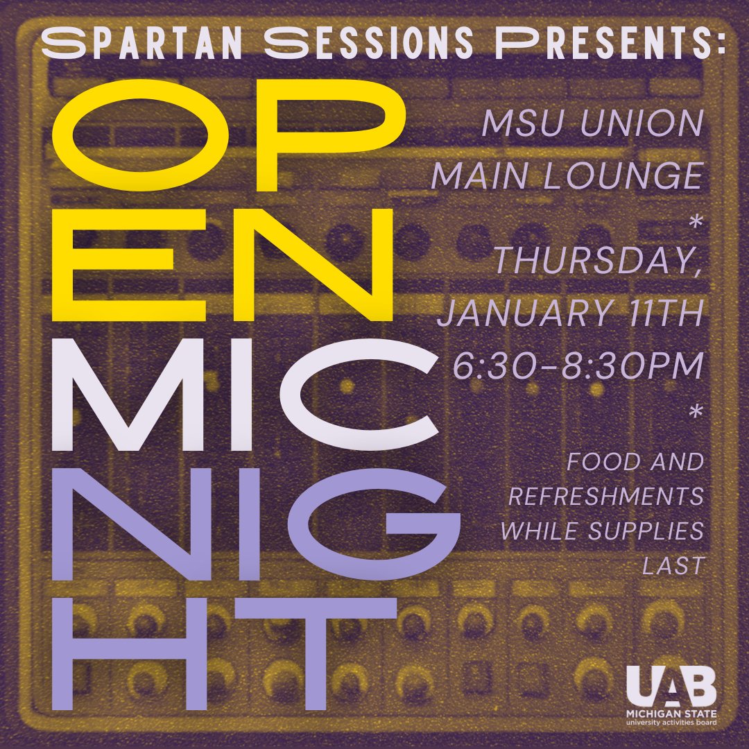 Calling all comics, magicians, musicians and more! Showcase YOUR skills LIVE on the Spartan Sessions Open Mic Stage!

Food and refreshments available while supplies last.
