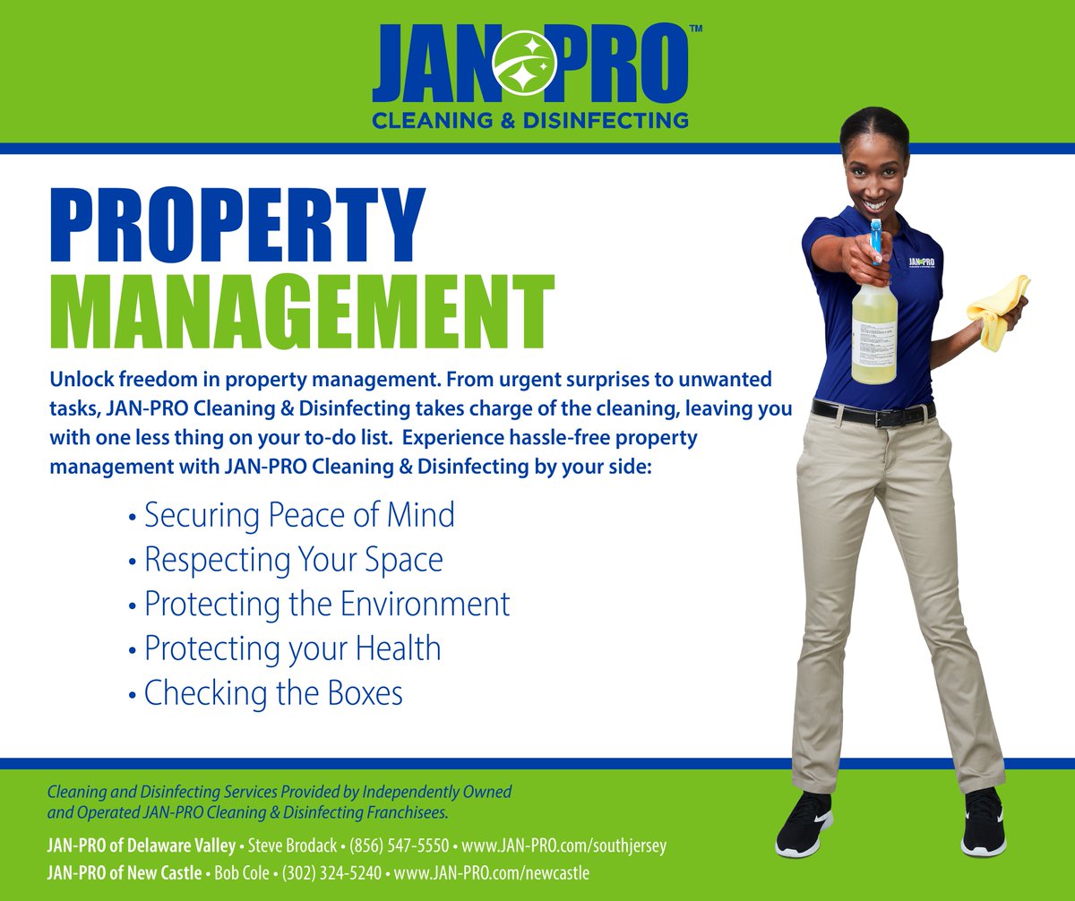 JanProNewCastle's tweet photo. Trust us to handle the sparkle while you focus on what truly matters. 🗝️🧹✨ Learn about all that JAN-PRO Cleaning &amp; Disinfecting has to offer at https://t.co/jHXOip6JRT #PropertyManagementMadeEasy #CleaningSolutions https://t.co/GToOzwJZ2x