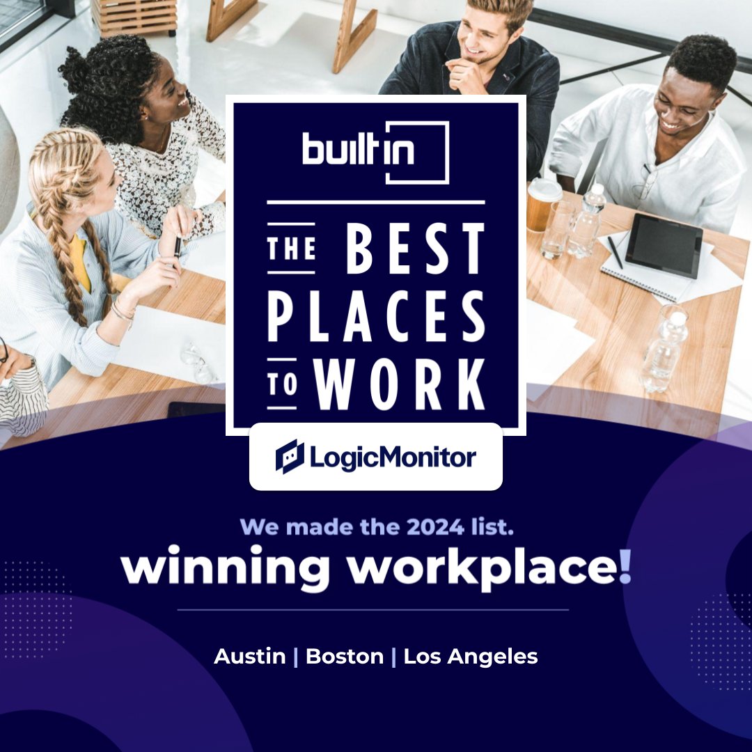LogicMonitor's tweet photo. Six years in a row! LogicMonitor crushes @BuiltIn's Best Places to Work again. 🙌 

Ready to join the magic? We're always seeking brilliant minds to join our mission of bringing #HybridObservability powered by #AI to the heroes of IT: https://t.co/CaDGjWw2rv

#BPTW2024 #LMCareers https://t.co/NDC5EBfM3G