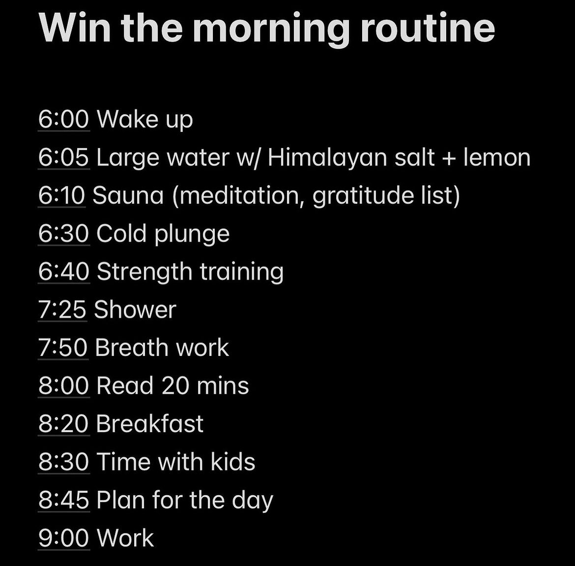 daveallred_'s tweet photo. Win the Morning = Win the Day 🏆

I’ve tried about every hack, best practice, and habit in the book for morning routines - and this (swipe left) is what I’ve found to be the most impactful

🥵🥶💪🏼🧘🧠📖 https://t.co/GJglsvvMCE
