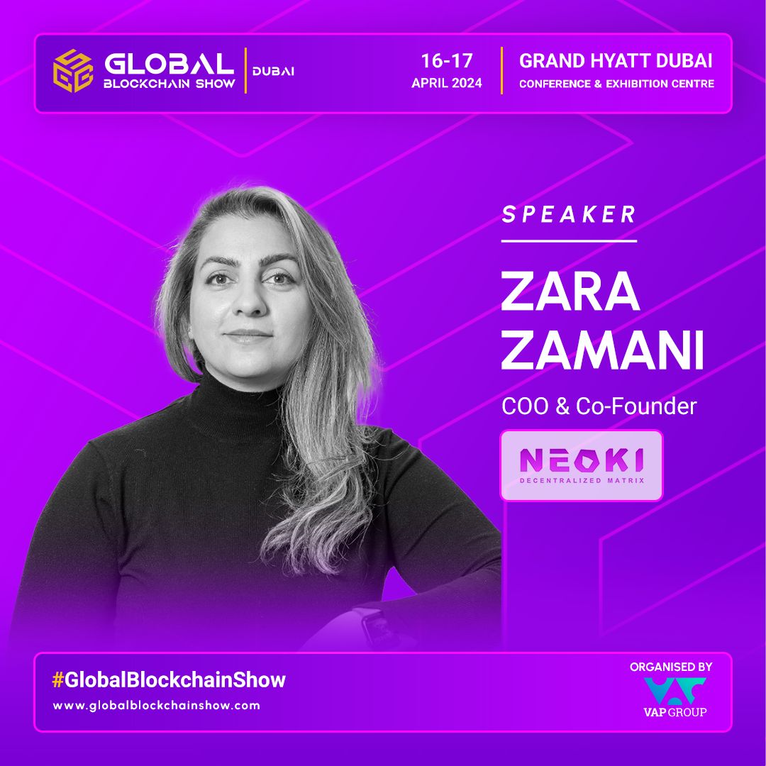 0xGBS's tweet photo. We are delighted to announce @zzzzZarazzzz ,COO & Co Founder at @IoNeoki  as our speaker at Global Blockchain Show 2024.

Zara, possesses extensive experience in designing blockchain platforms across various industries. Specializing in tourism, healthcare, logistics, foodchain, energy, gaming, DeFi, DAOs, and now metaverse and fashion, she's a pioneer in innovative investment models within the crypto space. Recognized as one of the "21 Women in Blockchain You Should Know" in 2021 by Fintech Review and among the "10 Most Influential Women in Technology" in 2021 by Analytics Insights, Zara also contributes to the academic field as a Ph.D. researcher and lecturer in blockchain adoption at the University of Halmstad, Sweden.

Secure your tickets now for Global Blockchain Show 2024 and seize this invaluable opportunity!

https://t.co/T6rv54wPvR

#globalblockchainshow #blockchain #buytickets #web3 #decentralization #dubaievents #UAEevents #startup #neoki