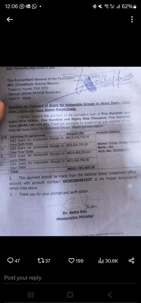 1../  The Betta Edu Saga Reveals Deep Systemic Issues 

The controversy about the request by the Honourable Minister of Humanitarian Affairs and Poverty Alleviation to the Accountant General, as widely reported, is only a reflection of the systemic failure in our public service.