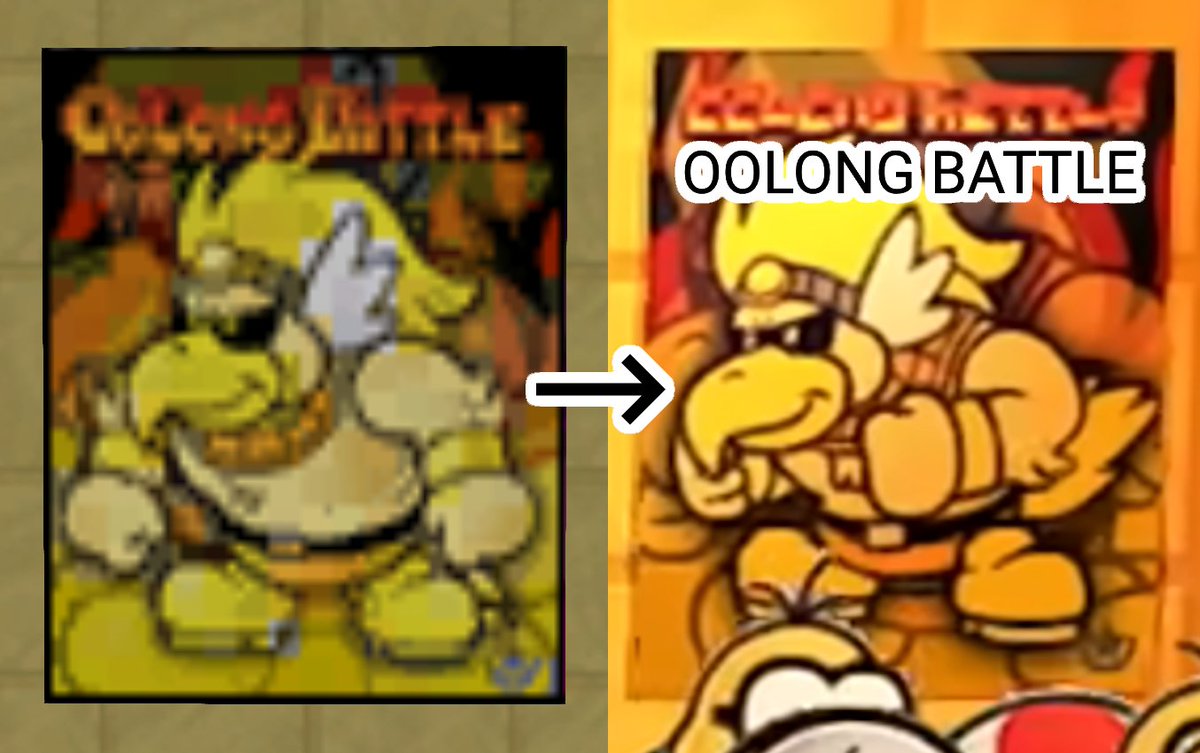 tccoshow's tweet photo. The upcoming Paper Mario TTYD remake contains new English text hidden in an alternate alphabet, like Splatoon.
Some letters can be decoded using textures from the original game, but most of this text is completely new. https://t.co/Np3ZfwbVUG