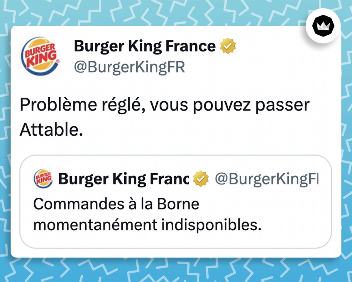 Il faut bien que le remaniement profite à quelques uns, n'est-ce pas <a href="/BurgerKingFR/">Burger King France</a> ?