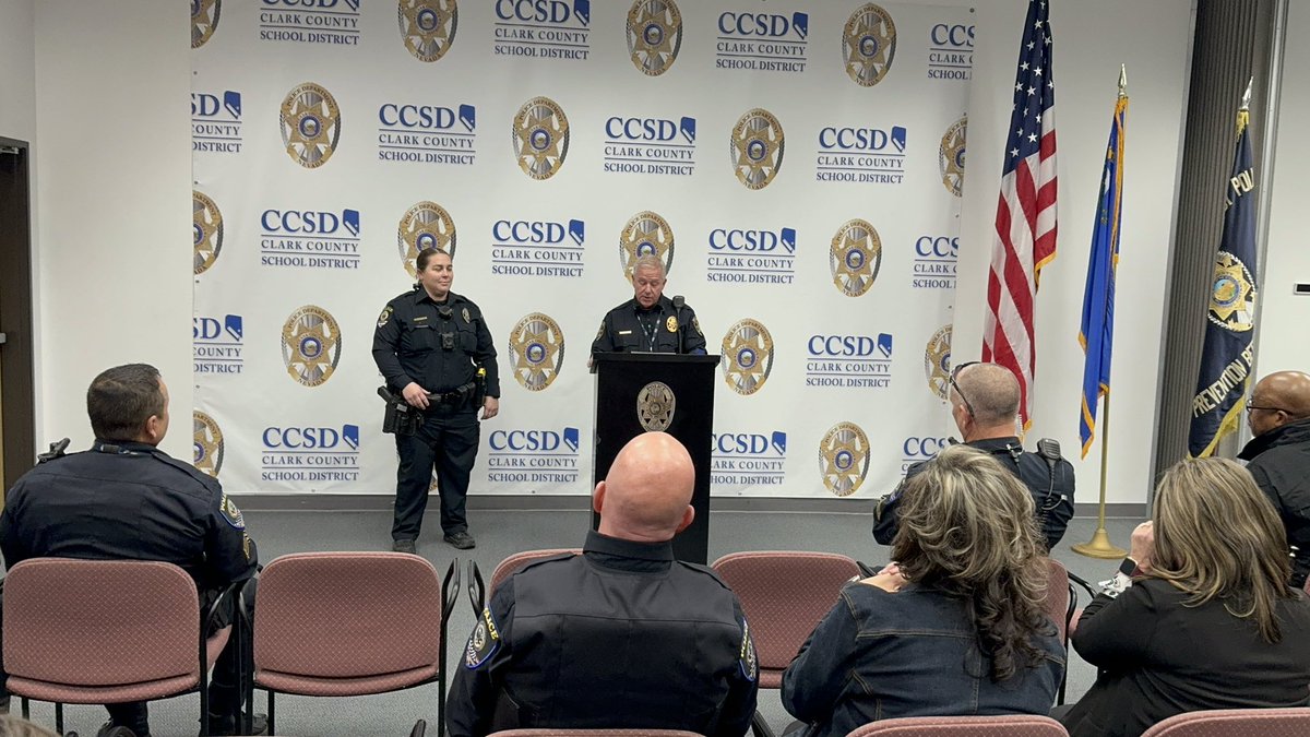 Recognizing Exemplary @ccsdpd Employees on #LawEnforcementAppreciationDay with the help of @CCSDEngage. Thanks to Officers Carlsen & Henry and School Police Social Worker Jones