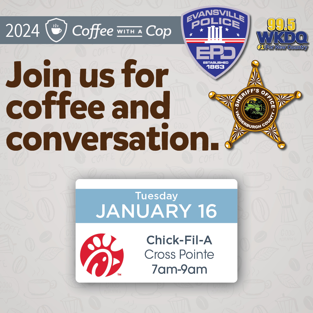 We can't wait to see you at the 1st #CoffeewithaCop of the year tomorrow at Chick-fil-A Cross Pointe.

Coffee with a Cop brings officers, deputies, and the community members they serve together–over coffee–to discuss issues and learn more about each other.
#CoffeeandConversation
