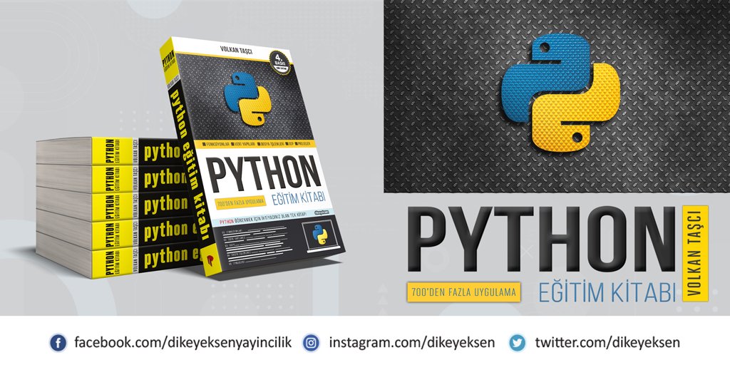Python Programlamaya dair merak ettiğiniz birçok şey bu kitapta :) 

Kitapyurdu link: kitapyurdu.com/yayinevi/dikey…

#python #pythonprogramming #kitap