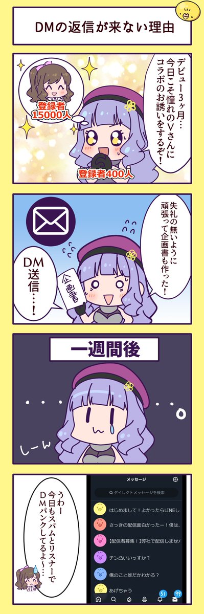 VTuberさんにギリギリ共感してもらえそうな4コマ漫画描いています✍ #漫画が読めるハッシュタグ 