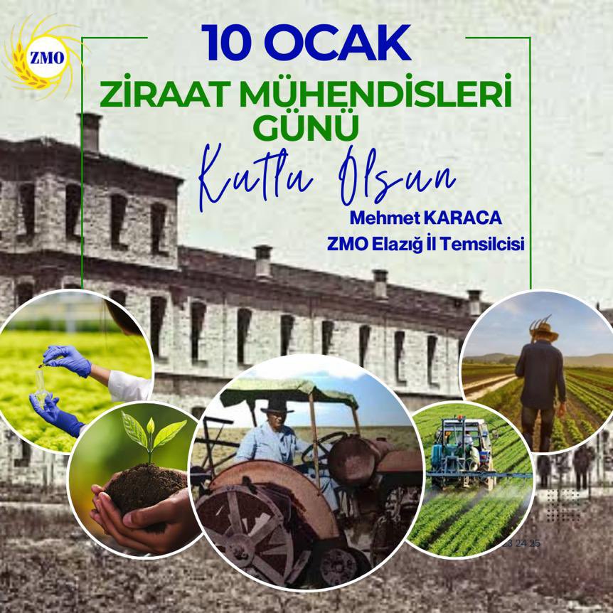 Tarımsal öğreniminin 178. yılı ve Ziraat Mühendisleri Gününü kutluyorum.