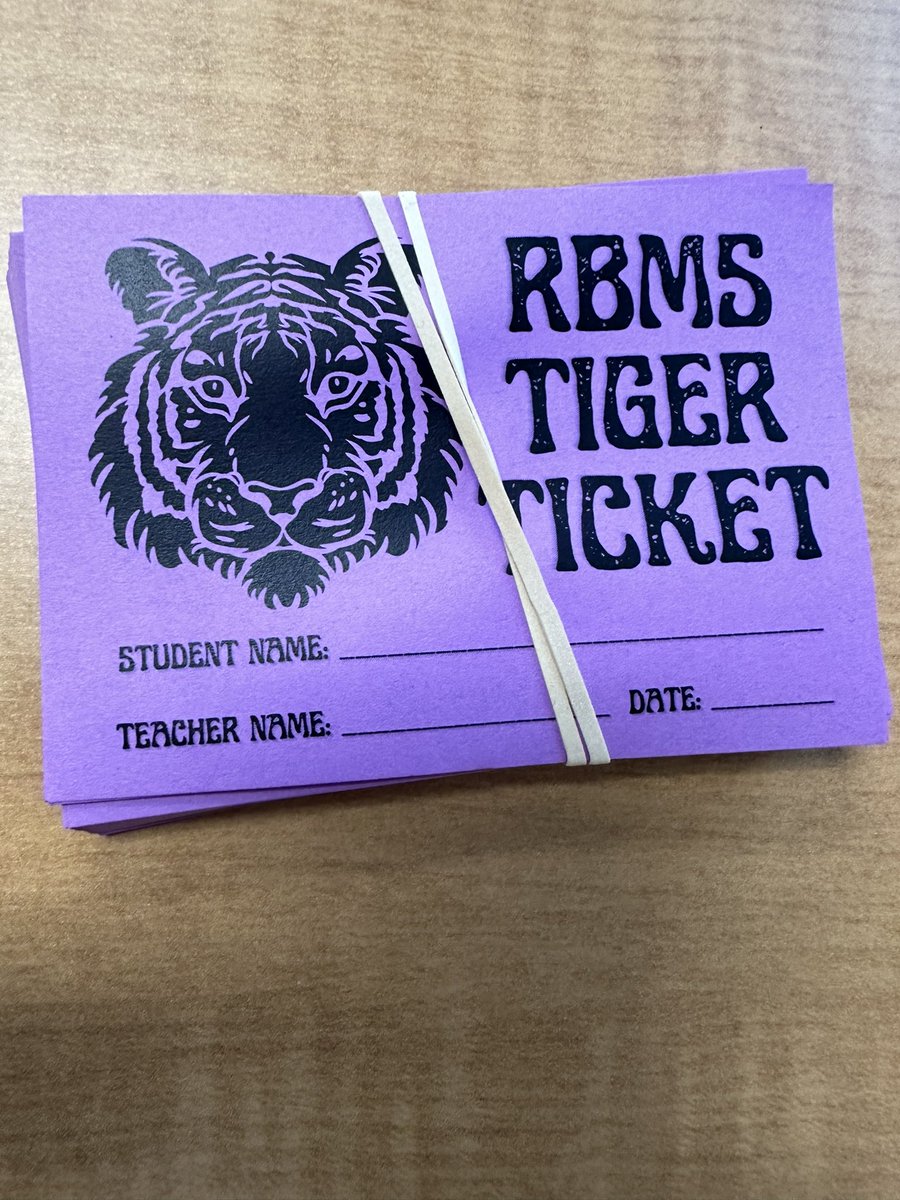 BellMichelleT's tweet photo. Who knew these @RBMS Tiger @PBIS tickets would be such a hot commodity. #changingbehaviors #elevating #excellence https://t.co/YE4gZ0tnsZ
