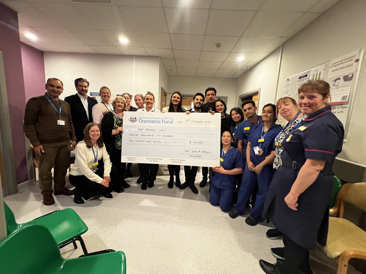 burnsunitBHT's tweet photo. We were honoured to be visited by the Walia family today who have been fundraising for the Burns Unit.  Thank you so much for raising awareness and funds for the unit 😊 @BHTCharity @BucksHealthcare #Beburnsaware #Burns https://t.co/PmVF68tCXE