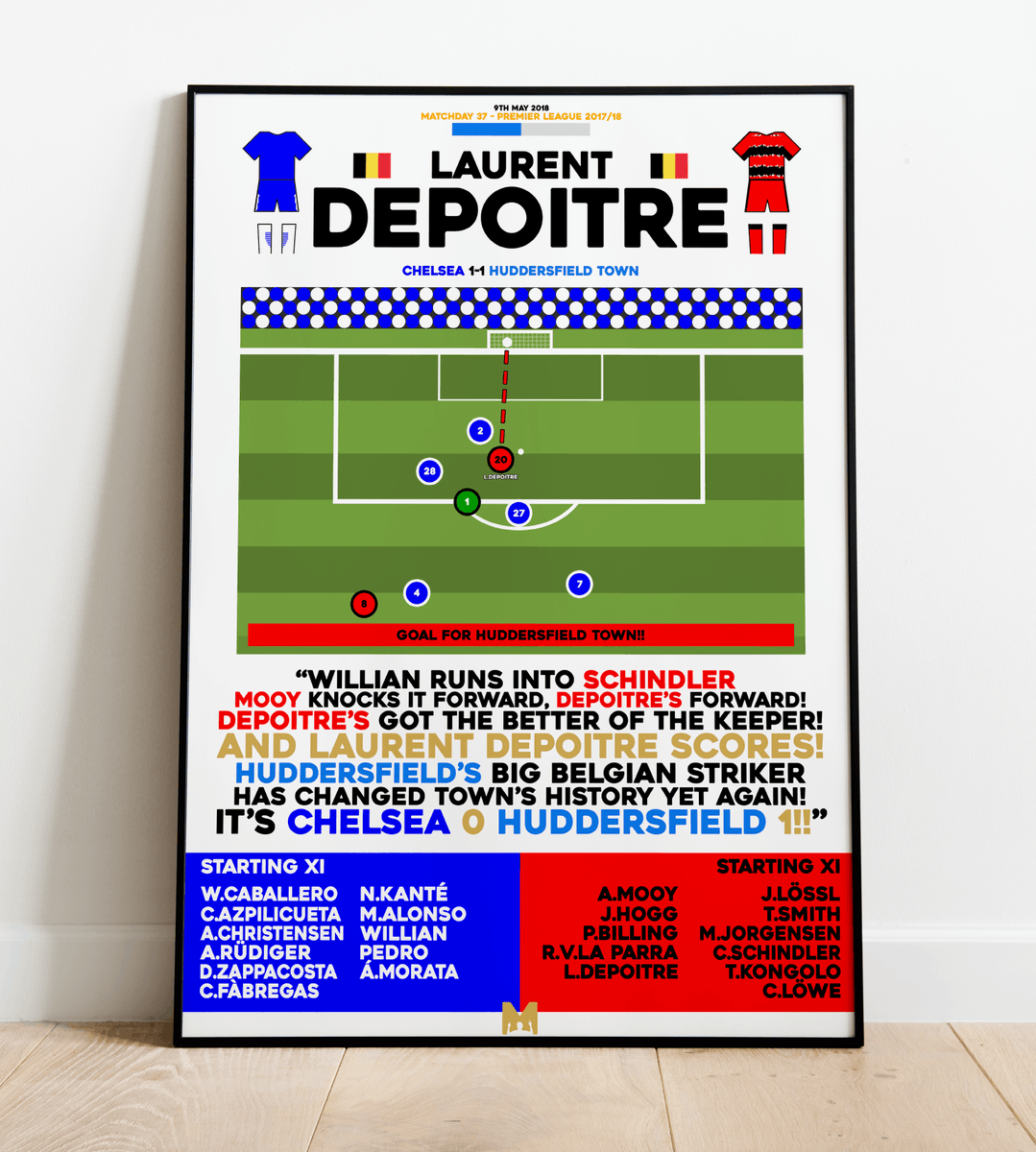 MezzalaDesigns's tweet photo. 🚨NEW DROP🚨 

Due to popular demand, we're proud to launch a Framed Print to make any Huddersfield Town fan happy!🔵

Laurent Depoitre v Chelsea to Seal Premier League Survival🇧🇪 

CODE: ‘MEZZALA’ for 10% OFF All Items✅ 

🛒https://t.co/WgoOW5jwbq

#HTAFC https://t.co/mnVSFp8qqz