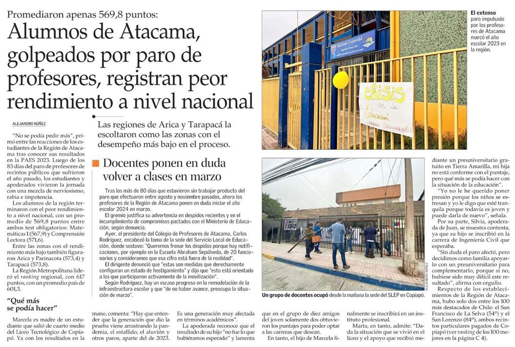 Y así es como este desgobierno destruyó la educación | Alumnos de Atacama, golpeados por paro de profesores, registran peor rendimiento a nivel nacional  #elVolteretas #mechero #GobiernoDeInutiles #INEPTOCRACIA #RenunciaBoric #BoricNoSeLaPuede #GobiernoTerminado